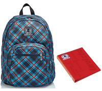 Zaino Format Invicta , Tartan, Blu, Doppio Scomparto, Scuola & Tempo Libero +