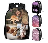 Zaino fotografico personalizzato per uomini, donne, bambini, con nome, logo, testo, zaino impermeabile, per scuola, viaggi, lavoro, idea regalo unica, 3 Foto, M, Casual