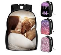 Zaino fotografico personalizzato per uomini, donne, bambini, con nome, logo, testo, zaino impermeabile, per scuola, viaggi, lavoro, idea regalo unica, 1 foto., M, Casual