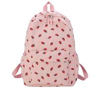 - Zaino, fragola, multiplo, elegante, casual, leggero, borsa per la scuola per le donne e le ragazze, torna a zaini del college rosso, Colore: rosa., Taglia unica per tutti, Zainetto