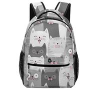 Zaino Funny Grey Cats Cute Backpack Unisex Zainetto Resistente Zaini Per Outdoor Scuola Escursioni