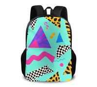 Zaino Geometric Checkered Zebras Tiger Leopard Print Mint Green Retro 80S 90S Backpack Grande Daypack Resistente Zainetto Per Computer Notebook Escursioni