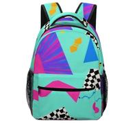 Zaino Geometric Checkered Zebras Tiger Leopard Print Mint Green Retro 80S 90S Zainetto Leggero Zaino Da Scuola Resistente Backpack Per Viaggio Office Escursioni