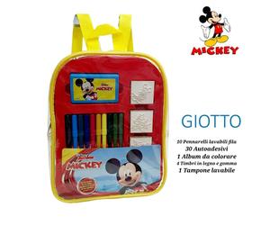 Zaino GIOTTO Topolino micke con colori Disney Colore Asilo idea REGALO per bimbo