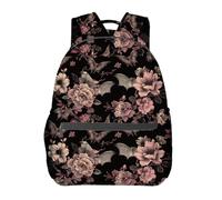 Zaino Gothic Bat And Florals Zaino Da Scuola Unisex Backpack Grande Daypack Per Scuola Escursioni Office