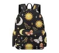 Zaino Gotico Farfalla Falena Sole Luna, Zaino Casual Leggero per Libri