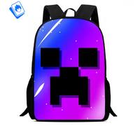 Zaino Grande Minecraft - Scuola Elementare Media - Creeper & Steve - 39x29x12 cm