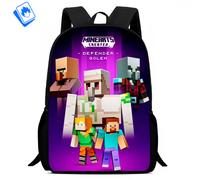 Zaino Grande Minecraft - Scuola Elementare Media - Creeper & Steve - 39x29x12 cm
