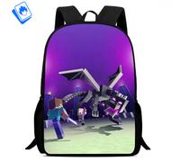 Zaino Grande Minecraft - Scuola Elementare Media - Creeper & Steve - 39x29x12 cm