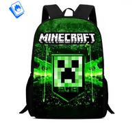 Zaino Grande Minecraft - Scuola Elementare Media - Creeper & Steve - 39x29x12 cm