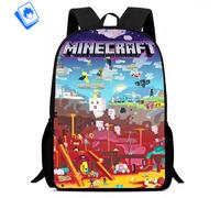 Zaino Grande Minecraft - Scuola Elementare Media - Creeper & Steve - 39x29x12 cm