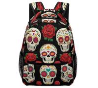 Zaino Halloween Mexican Day Dead Sugar Skulls Zainetto Resistente Zaini Grande Daypack Per Notebook Escursioni Computer