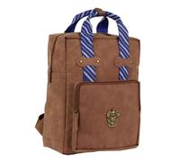 Zaino Harry Potter backpack 38×27×11 cm in PU idrorepellente con emblema casa di Hogwarts dorato spallacci imbottiti e tasche interne ideale per scuola o tempo libero (Corvonero)