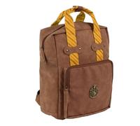 Zaino Harry Potter backpack 38×27×11 cm in PU idrorepellente con emblema casa di Hogwarts dorato spallacci imbottiti e tasche interne ideale per scuola o tempo libero (Tassorosso)