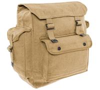 Highlander Grande Intascato Web Zaino Vintage Cotton Pack Tela Zaino Beige