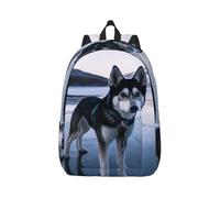Zaino Husky Dog On A Freezing Lake Backpack Per Notebook | Zainetto Trekking Daypack Grande Per Computer campeggio Office