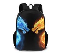 Zaino Ice Blue And Red Fire Flame Dragon Backpack Leggero Zainetto Grande Daypack Per Notebook Escursioni Office