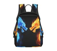 Zaino Ice Blue And Red Fire Flame Dragon Daypack Trekking Zaino Da Scuola Grande Backpack Per Notebook Escursioni Computer