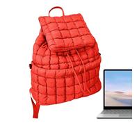 Zaino imbottito in nylon - Zaino da scuola di puffer alla per donne adolescenti | Pacchetto casual per il giorno zaino per laptop spazioso per college, viaggi di lavoro, rosso, Se référer au
