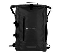 Techly 621284 Zaino Impermeabile 25L Roll-Top con Tracolla Regolabile Nero Nero