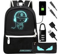 Zaino impermeabile con USB e motivo luminoso KRUZZEL 19 l