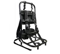 Zaino impermeabile, telaio in alluminio per caccia e salvataggi all'aperto, resistente pacchetto da campeggio con capacità di carico di 60 kg e massimo supporto, Nero