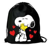 Logoshirt®️ Peanuts I Snoopy & Woodstock I Best Friends I Sacca sportiva I Stampata I AZU-free I nero I Design originale su licenza