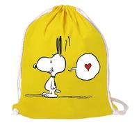 Zaino in cotone Logoshirt® Peanuts Snoopy, cuore giallo (35x46 cm)