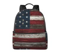 Zaino in legno con bandiera americana, per donne e uomini, rustico, per adolescenti, borsa per la scuola, borsa per libri, zaino casual per college, viaggi, lavoro