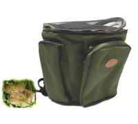 Zaino in nylon verde per funghi con gerla in vimini Ra Sport