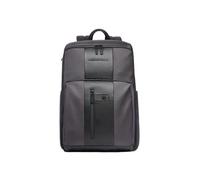 Zaino in pelle e tessuto da viaggio con porta pc 15,6 Piquadro Brief2 special, grigio-nero - Tabella Colori: Grigio