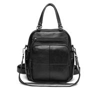 Zaino in Pelle per Donna, 3 in 1 come Zaino Borsa a Spalla e Borsetta Elegante Grande Borsa Scuola con Tracolla Removibile, Zainetto Vintage Moda Multitasche per Lavoro Viaggio Scuola