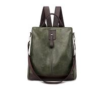 Zaino in pelle PU vintage da donna zaino da viaggio di grande capacità zaino da scuola adolescente borsa di lusso aziendale femminile zaini scuola media carino, Verde