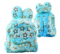 Zaino in peluche per bambini con stelle dorate blu