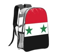 Zaino in PVC trasparente resistente zaino trasparente con stampa frontale completa bandiera della Repubblica araba siriana