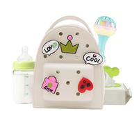 Zaino in silicone a forma di cartone animato, impermeabile, con ciondolo, borsa da viaggio regolabile, in silicone, mini zaini per bambini, viaggi, scuola e uso quotidiano, bianco, Refer to