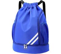 Zaino in tessuto Oxford con coulisse, borsa da palestra con scomparto per scarpe e tasche laterali in rete per sport acquatici, basket, abbigliamento sportivo, attrezzatura da nuoto, bagaglio a mano