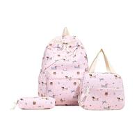 Zaino in tre pezzi di alta qualità con grande capacità per studenti, doppi spallacci e scomparto per laptop, stampa elegante, impermeabile, resistente, ideale per tutti i giorni, tempo libero, campus