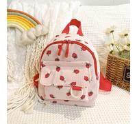 Zaino in velluto a coste leggero dalla grande capacità, dolce e carino, morbido e portatile, adatto per viaggi all'aperto, gite di primavera, scuola, il posizionamento del motivo stampato è casuale Te