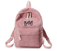 Zaino In Velluto A Coste Personalizzato, Zaino Casual Personalizzabile Con Il Tuo Nome, Borsa Unisex Classica Da Campus Ultra Morbida Portatile, Borsa A Tracolla For La Scuola Da Donna Ricamata(Pink)