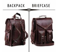 Zaino In Vera Pelle Marrone Vintage Fatto A Mano Per Laptop