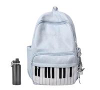 Zaino informale Stampa pianoforte, grande capacità, per la scuola | Zaino con Tasca per Computer per Studenti Università Laptop Ufficio Aereo Escursionismo