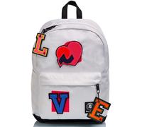Zaino Invicta Carlson Plain Patch bianco in nylon da scuola viaggio tempo libero