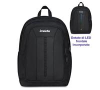 Invicta Zaino Scuola Jelek Up Led, Nero, Doppio Scomparto Con Tasca per PC e Tasca per Borraccia, 36 lt, Scuola Media e Superiore, Zaino Ragazza e Ragazzo