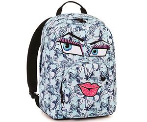 Zaino INVICTA - OLLIE PACK FACE FANTASY - 25 Lt - Azzurro - Tasca per portatile e Tablet