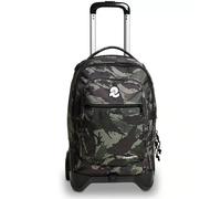ZAINO INVICTA TROLLEY FANTASY 2 IN 1 SCUOLA VERDE MIMETICO CARRELLO 2 RUOTE BIMB