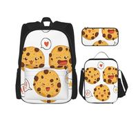 Zaino Kawaii con portapranzo, set 3 in 1 astuccio abbinato, magico natalizio, Biscotti Chip, Taglia unica