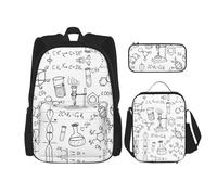 Zaino Kawaii con portapranzo, set 3 in 1 astuccio abbinato, magico natalizio, Stampa chimica, Taglia unica