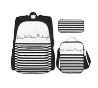 Zaino Kawaii con portapranzo, set 3 in 1 astuccio abbinato, note musicali volanti botaniche, Cane da fattoria animale carino, Taglia unica