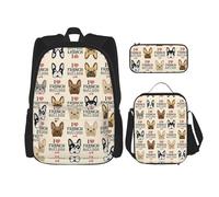 Zaino Kawaii con portapranzo, set 3 in 1 astuccio abbinato, simbolo del dollaro, Cane 4, Taglia unica
